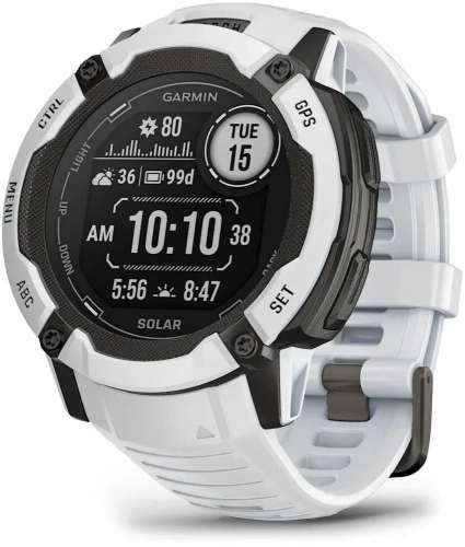 Смарт-часы Garmin Instinct 2X Solar,  50мм,  1",  белый/белый/черный [010-02805-04]